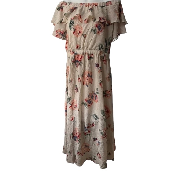 Lucky Brand | Off The Shoulder Boho Floral Dress | Multi - Picture 4 of 14